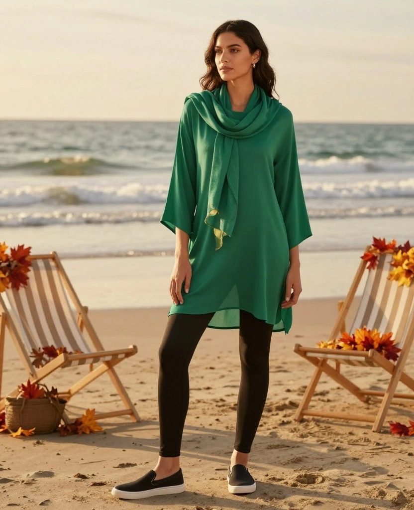 15 Perfect Beach Outfits for Hilton Head Island in November (Get Ready for #9!) 20 What to Wear in Hilton Head Island in November 15 Perfect Beach Outfits for Hilton Head Island in November (Get Ready for #9!) - 4. Flowy Tunic with Leggings 1