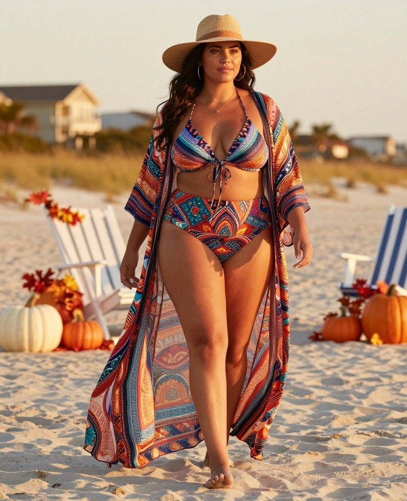 15 Perfect Beach Outfits for Hilton Head Island in November (Get Ready for #9!) 57 What to Wear in Hilton Head Island in November 15 Perfect Beach Outfits for Hilton Head Island in November (Get Ready for #9!) - 9. Vibrant Beach Cover-Up 1