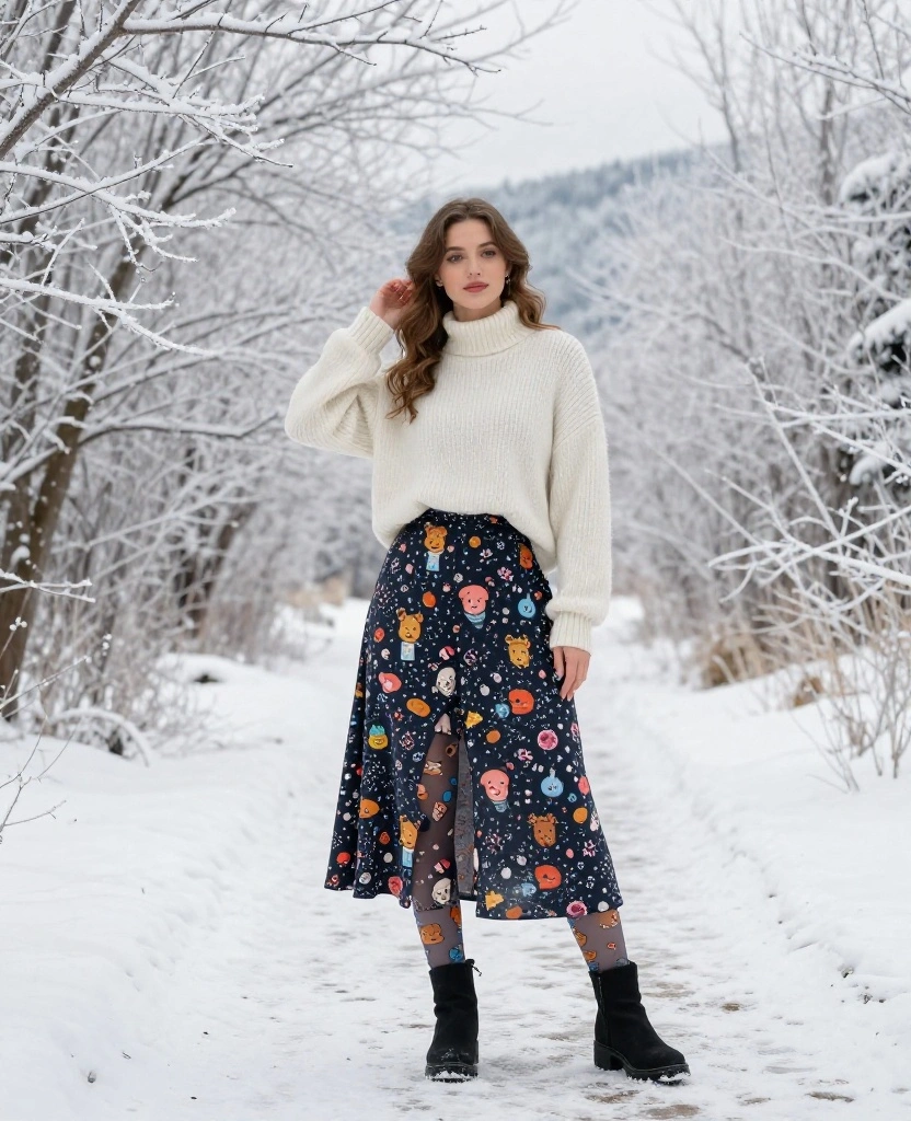 15 Stylish and Weather-Proof Ensembles for Yellowstone in November (You’ll Love #7!) 50 What to Wear in Yellowstone in November 15 Stylish and Weather-Proof Ensembles for Yellowstone in November (You’ll Love #7!) - 8. Fun Printed Tights for Layering 1