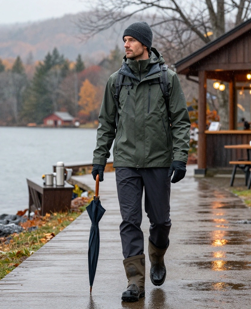 What Men Should Wear in Lake Placid in November: 13 Warm Outfits That Still Look Sharp! 55 what to wear in Lake Placid in November What Men Should Wear in Lake Placid in November: 13 Warm Outfits That Still Look Sharp! - 11. The Rain-Ready Shell with Insulated Layers underneath 1