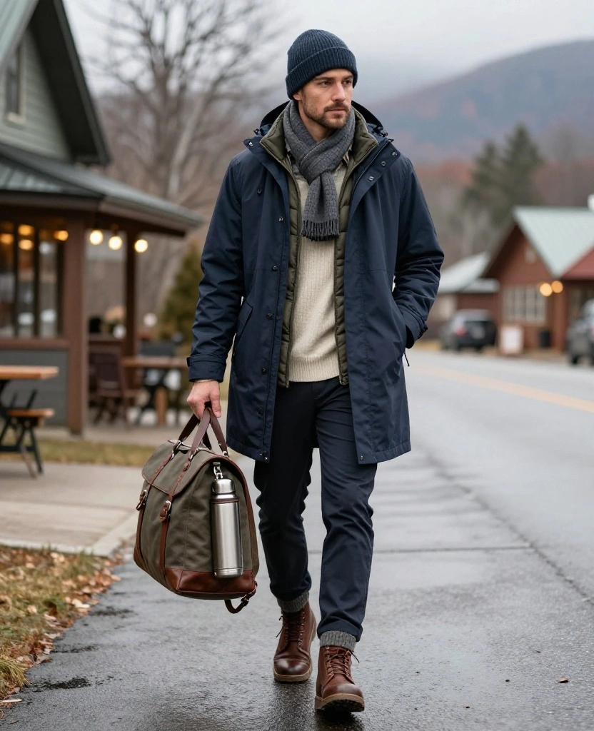 What Men Should Wear in Lake Placid in November: 13 Warm Outfits That Still Look Sharp! 57 what to wear in Lake Placid in November What Men Should Wear in Lake Placid in November: 13 Warm Outfits That Still Look Sharp! - 13. The Modular Travel-Day Outfit That Changes with the Weather 1