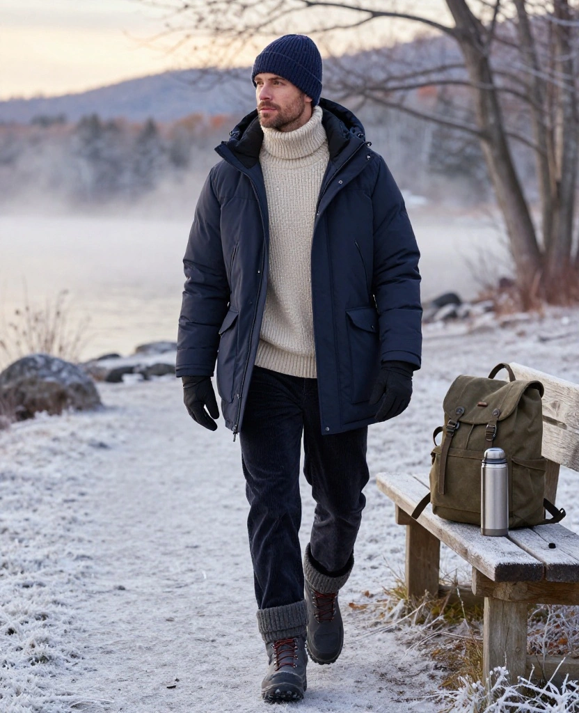 What Men Should Wear in Lake Placid in November: 13 Warm Outfits That Still Look Sharp! 29 what to wear in Lake Placid in November What Men Should Wear in Lake Placid in November: 13 Warm Outfits That Still Look Sharp! - 7. The Chunky Sweater under an Insulated Parka 1
