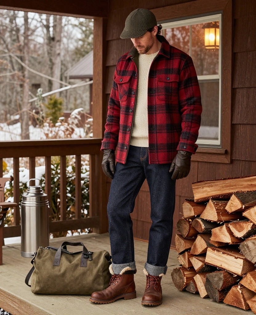 What Men Should Wear in Lake Placid in November: 13 Warm Outfits That Still Look Sharp! 51 what to wear in Lake Placid in November What Men Should Wear in Lake Placid in November: 13 Warm Outfits That Still Look Sharp! - 9. The Heritage Flannel with a Shearling-Lined Boot 1