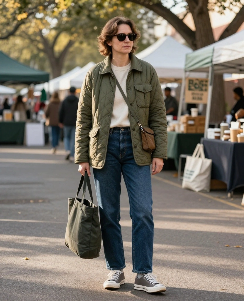 What to Wear in Austin in December: 14 Smart Layering Ideas for Chilly Mornings and Sunny Afternoons! 27 What to Wear in Austin in December What to Wear in Austin in December: 14 Smart Layering Ideas for Chilly Mornings and Sunny Afternoons! - 5. Reach for a Thin Quilted Jacket on Breezy Mornings 1