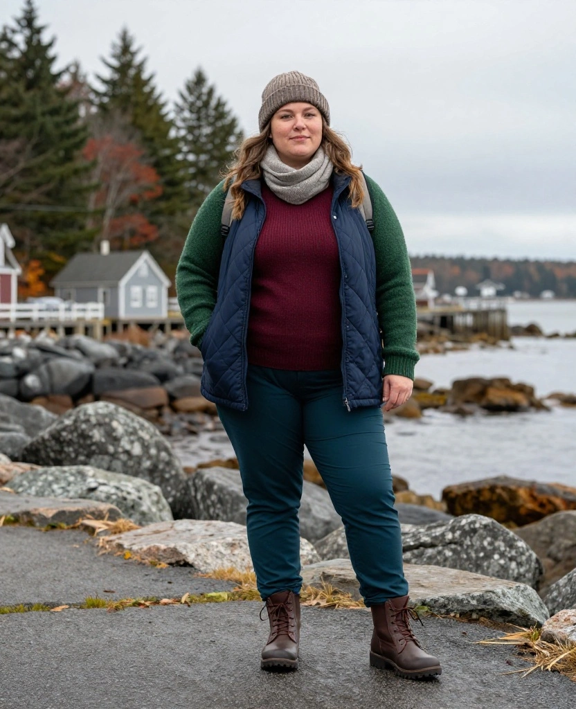 What to Wear in Bar Harbor in November: 15 Cozy Travel Outfits You’ll Be Glad You Packed! 37 What to Wear in Bar Harbor in November What to Wear in Bar Harbor in November: 15 Cozy Travel Outfits You’ll Be Glad You Packed! - 9. The Cozy Plus-Size Outfit with Room to Move 1