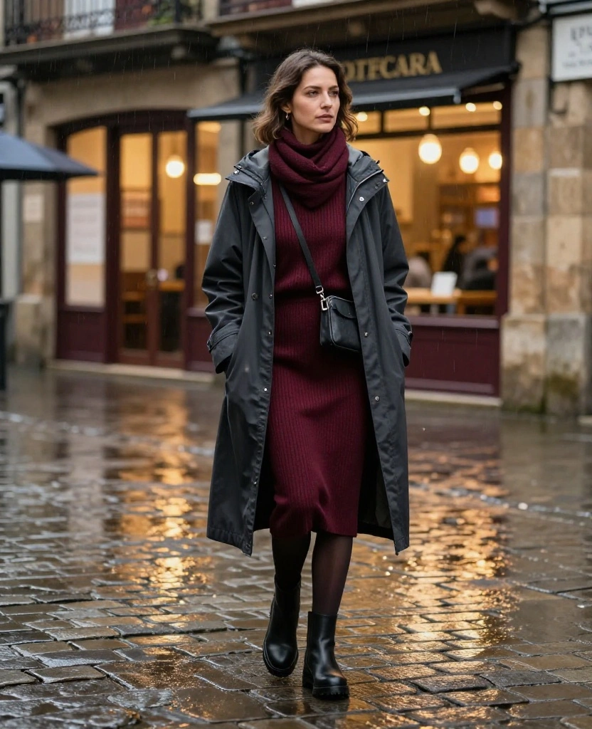 What to Wear in Bilbao in November When It Rains: 12 Stylish Looks You’ll Actually Want to Copy! 80 What to Wear in Bilbao in November What to Wear in Bilbao in November When It Rains: 12 Stylish Looks You’ll Actually Want to Copy! - 12. The Polished Evening Look for Pintxos in the Rain 1