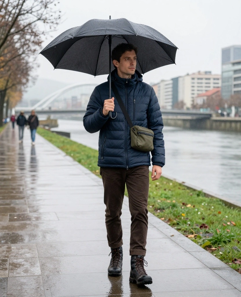 What to Wear in Bilbao in November When It Rains: 12 Stylish Looks You’ll Actually Want to Copy! 43 What to Wear in Bilbao in November What to Wear in Bilbao in November When It Rains: 12 Stylish Looks You’ll Actually Want to Copy! - 7. A Packable Puffer Under a Waterproof Shell 1
