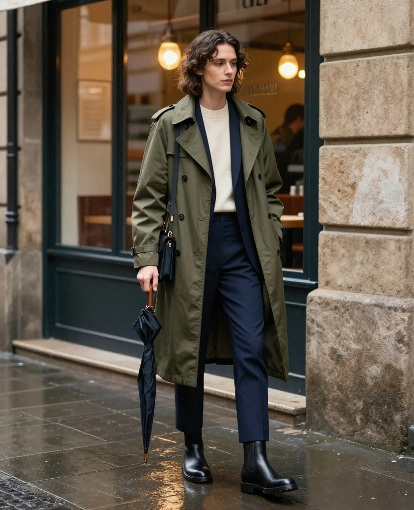 What to Wear in Bilbao in November When It Rains: 12 Stylish Looks You’ll Actually Want to Copy! 50 What to Wear in Bilbao in November What to Wear in Bilbao in November When It Rains: 12 Stylish Looks You’ll Actually Want to Copy! - 8. A Tailored Blazer Beneath a Longer Raincoat 1