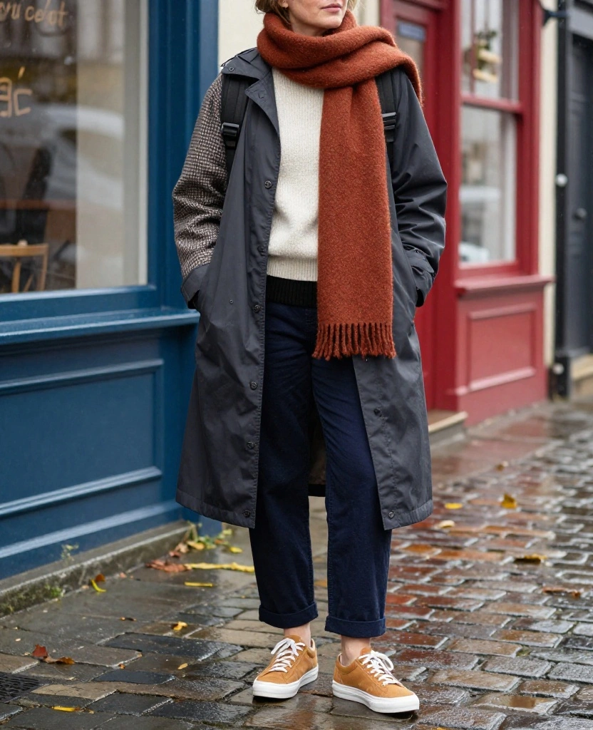 What to Wear in Cork in November: 15 Stylish Outfit Ideas That Beat Rain, Wind, and Chilly Days 96 What to Wear in Cork in November What to Wear in Cork in November: 15 Stylish Outfit Ideas That Beat Rain, Wind, and Chilly Days - 14. Café-Hopping Layers with a Soft Shacket and Knit Scarf 1