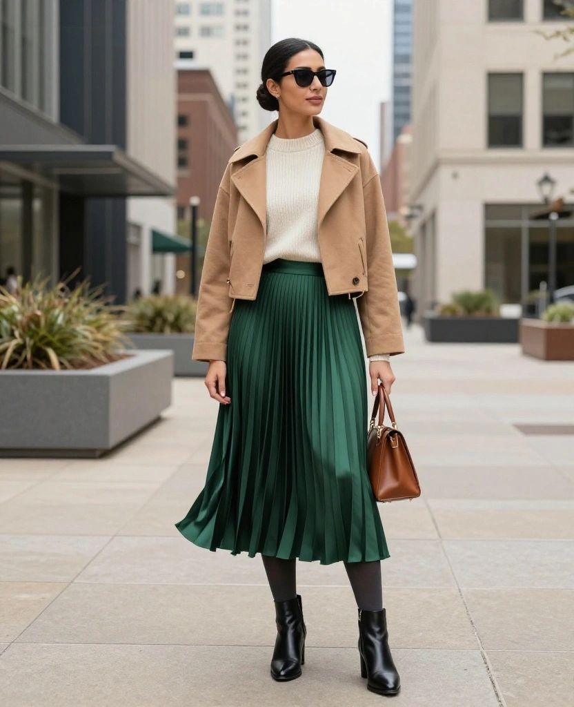 What to Wear in Dallas in December: 15 Chic Layering Ideas for Unpredictable Winter Weather 27 What to Wear in Dallas in December What to Wear in Dallas in December: 15 Chic Layering Ideas for Unpredictable Winter Weather - 5. Midi Skirt, Opaque Tights, and Ankle Boots 1