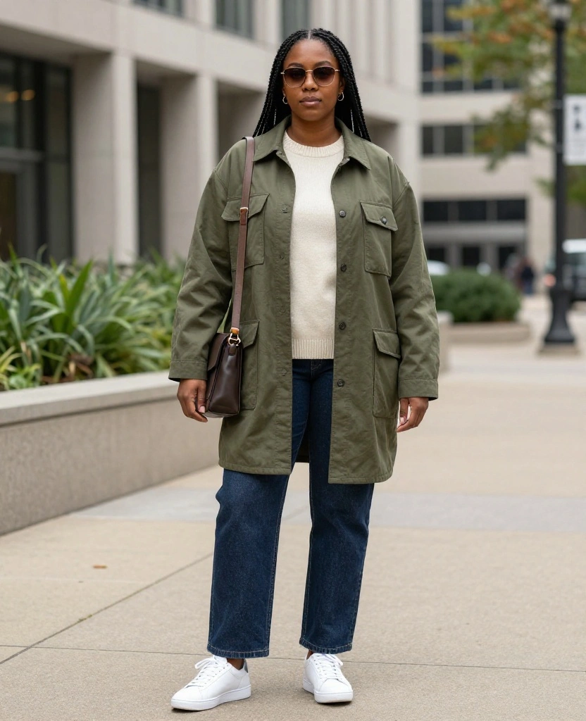 What to Wear in Dallas in December: 15 Chic Layering Ideas for Unpredictable Winter Weather 41 What to Wear in Dallas in December What to Wear in Dallas in December: 15 Chic Layering Ideas for Unpredictable Winter Weather - 7. The Shacket, Fine Knit, and Relaxed Denim Combo 1