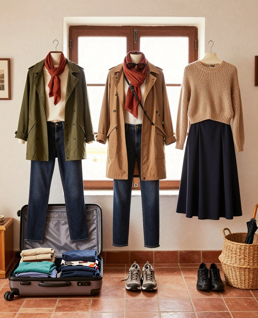 What to Wear in Granada in November: 15 Stylish Outfit Ideas That Beat the Chilly Mornings and Warm Afternoons! 90 What to Wear in Granada in November What to Wear in Granada in November: 15 Stylish Outfit Ideas That Beat the Chilly Mornings and Warm Afternoons! - 14. A Mini Capsule of Mix-and-Match Travel Outfits 1