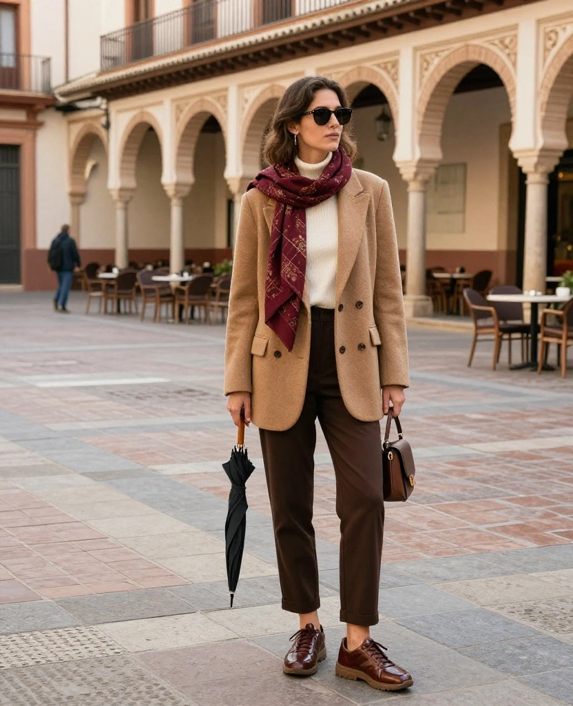 What to Wear in Granada in November: 15 Stylish Outfit Ideas That Beat the Chilly Mornings and Warm Afternoons! 20 What to Wear in Granada in November What to Wear in Granada in November: 15 Stylish Outfit Ideas That Beat the Chilly Mornings and Warm Afternoons! - 4. Tailored Trousers with a Wool-Blend Blazer 1