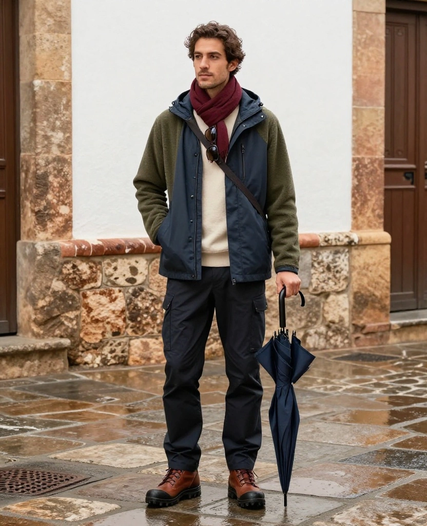 What to Wear in Granada in November: 15 Stylish Outfit Ideas That Beat the Chilly Mornings and Warm Afternoons! 41 What to Wear in Granada in November What to Wear in Granada in November: 15 Stylish Outfit Ideas That Beat the Chilly Mornings and Warm Afternoons! - 7. The Rain-Ready Shell Over Everyday Layers 1
