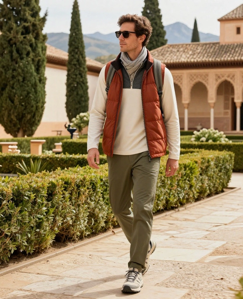 What to Wear in Granada in November: 15 Stylish Outfit Ideas That Beat the Chilly Mornings and Warm Afternoons! 50 What to Wear in Granada in November What to Wear in Granada in November: 15 Stylish Outfit Ideas That Beat the Chilly Mornings and Warm Afternoons! - 8. Sporty Layers for an Alhambra-Focused Day 1