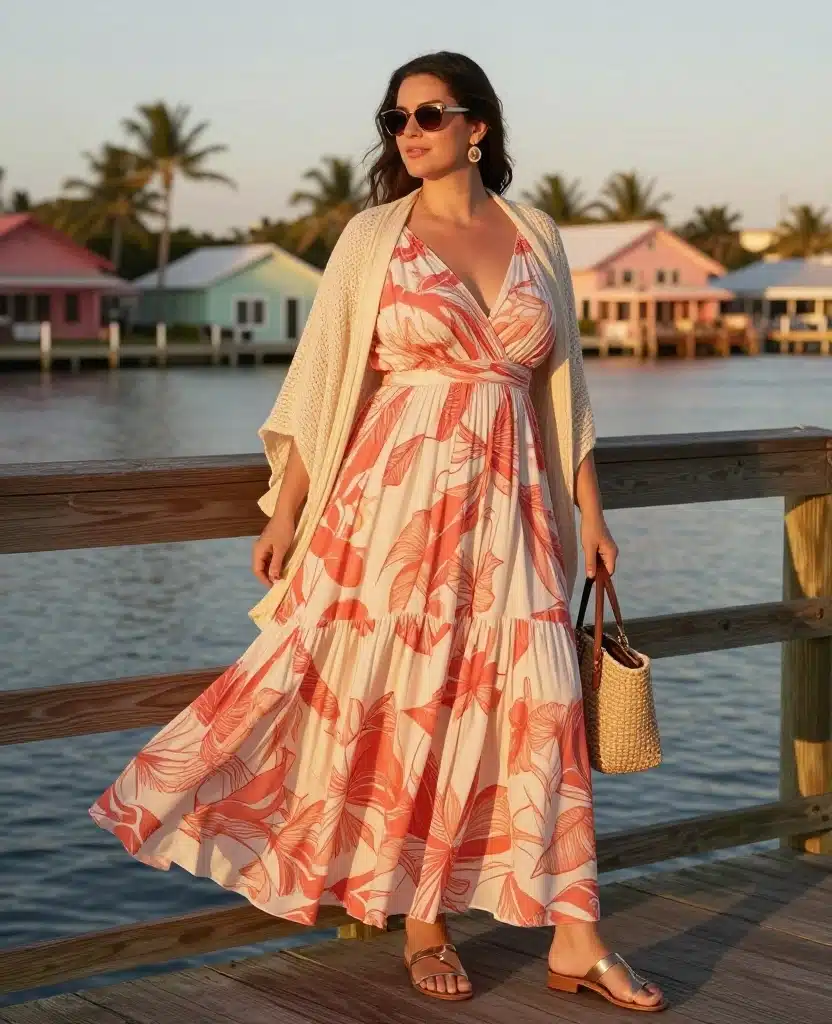What to Wear in Key West in December: 15 Vacation Outfits You’ll Be Glad You Packed! 39 What to wear in Key West in December What to Wear in Key West in December: 15 Vacation Outfits You’ll Be Glad You Packed! - 7. The Sunset Maxi Dress with a Light Wrap 1