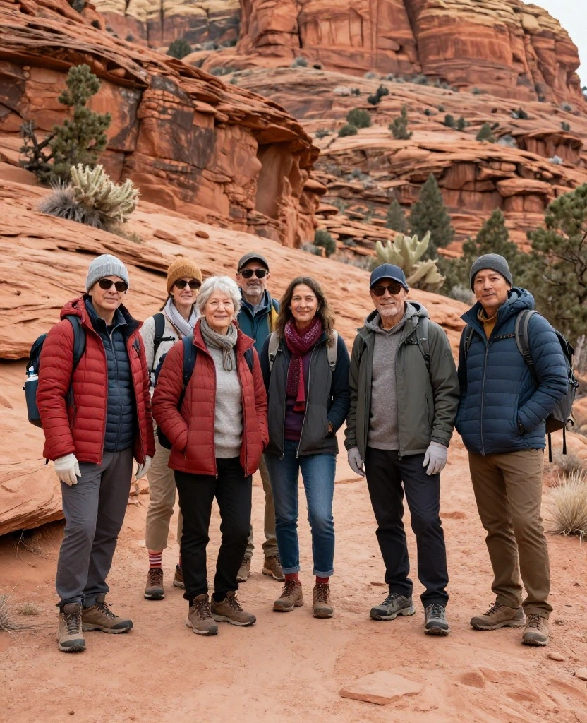 What to Wear in Sedona in December: 15 Must-Pack Winter Outfits for Red-Rock Adventures 96 What to Wear in Sedona in December What to Wear in Sedona in December: 15 Must-Pack Winter Outfits for Red-Rock Adventures - 14. The Comfortable Family or Group-Hike Layer System 1