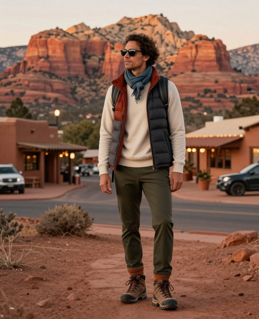 What to Wear in Sedona in December: 15 Must-Pack Winter Outfits for Red-Rock Adventures 103 What to Wear in Sedona in December What to Wear in Sedona in December: 15 Must-Pack Winter Outfits for Red-Rock Adventures - 15. The Car-to-Trail-to-Dinner Outfit Formula 1