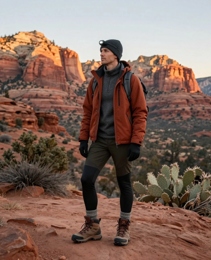 What to Wear in Sedona in December: 15 Must-Pack Winter Outfits for Red-Rock Adventures 36 What to Wear in Sedona in December What to Wear in Sedona in December: 15 Must-Pack Winter Outfits for Red-Rock Adventures - 6. The Warm Base-Layer Set for Cold Sunrise Starts 1