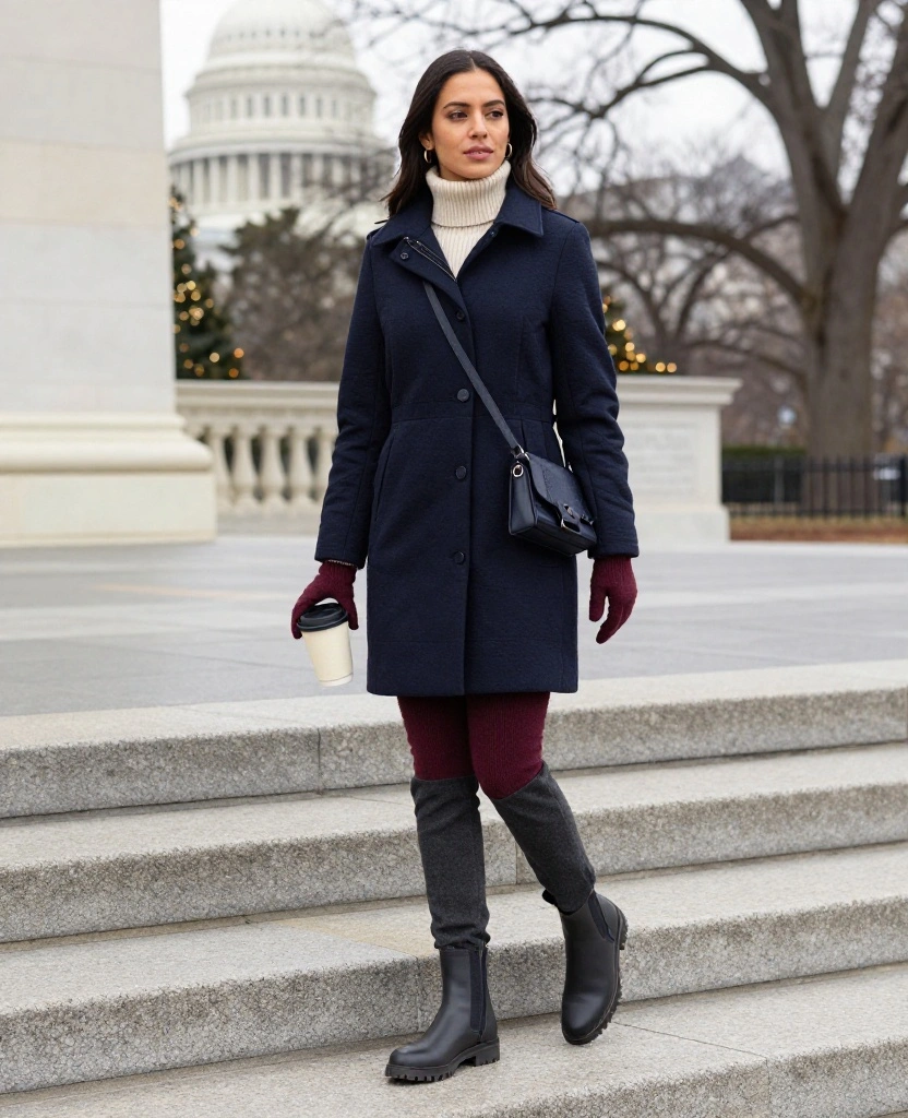 What to Wear in Washington, D.C. in December: 15 Chic Winter Outfits That Keep You Warm While Sightseeing 64 What to Wear in Washington D.C in December What to Wear in Washington, D.C. in December: 15 Chic Winter Outfits That Keep You Warm While Sightseeing - 10. Petite-Friendly Proportions for Monument Days 1