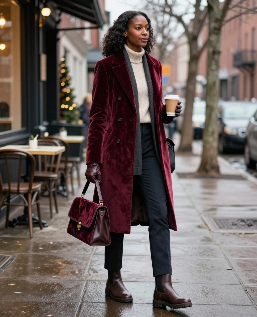 What to Wear in Washington, D.C. in December: 15 Chic Winter Outfits That Keep You Warm While Sightseeing 85 What to Wear in Washington D.C in December What to Wear in Washington, D.C. in December: 15 Chic Winter Outfits That Keep You Warm While Sightseeing - 13. The Day-to-Dinner Velvet Accent 1