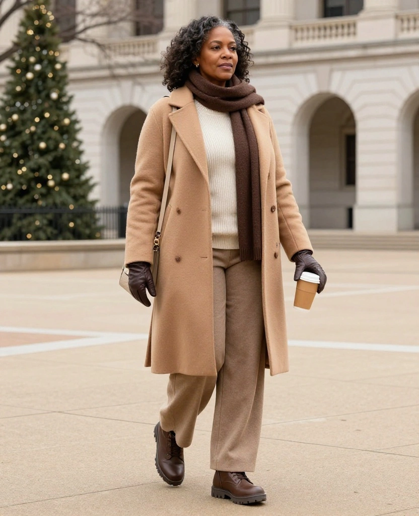 What to Wear in Washington, D.C. in December: 15 Chic Winter Outfits That Keep You Warm While Sightseeing 57 What to Wear in Washington D.C in December What to Wear in Washington, D.C. in December: 15 Chic Winter Outfits That Keep You Warm While Sightseeing - 9. The Soft Neutrals Capsule Outfit 1