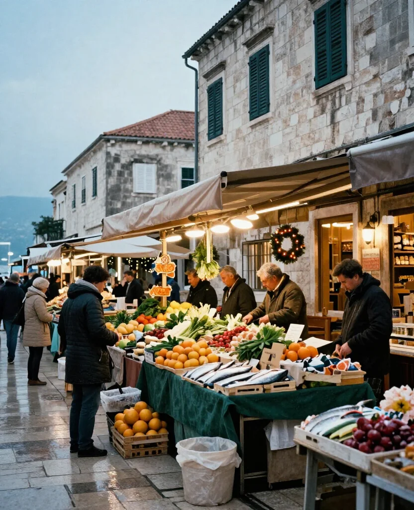 10 Magical Places to Visit in Split in December That Feel Like a Winter Fairytale (You’ll Love #7!) 14 Places to Visit in Split in December 10 Magical Places to Visit in Split in December That Feel Like a Winter Fairytale (You’ll Love #7!) - 10. Green Market and the Fish Market: The Warm, Lively Heart of Local Split 1