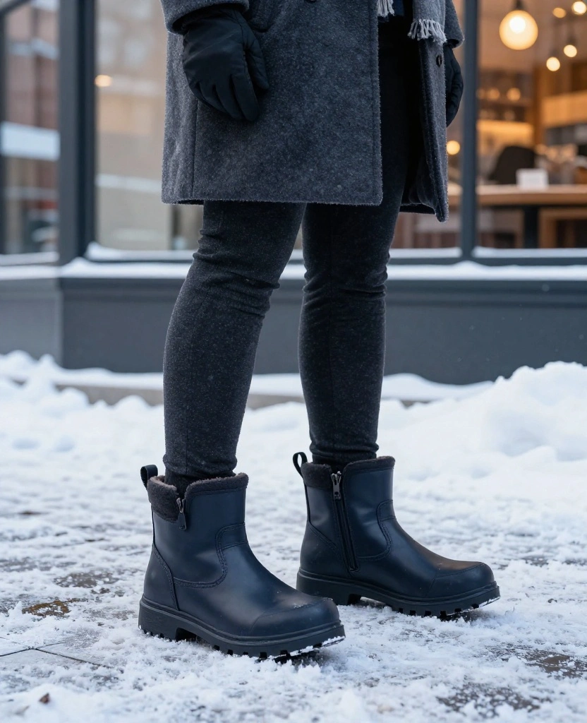 11 Best Winter Boots for Toronto in December That Keep Your Feet Warm, Dry, and Slip-Free 30 what to wear in Toronto in December 11 Best Winter Boots for Toronto in December That Keep Your Feet Warm, Dry, and Slip-Free - 6. The City-Ready Leather-Look Boot for Casual Holiday Outfits 1