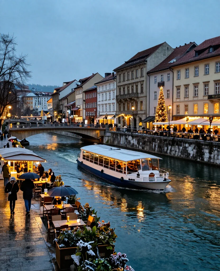 12 Best Places to Visit in Ljubljana in December for an Unforgettable Winter City Break 24 Places to Visit in Ljubljana in December 12 Best Places to Visit in Ljubljana in December for an Unforgettable Winter City Break - 4. A Ljubljanica River Walk or Winter Boat Ride 1