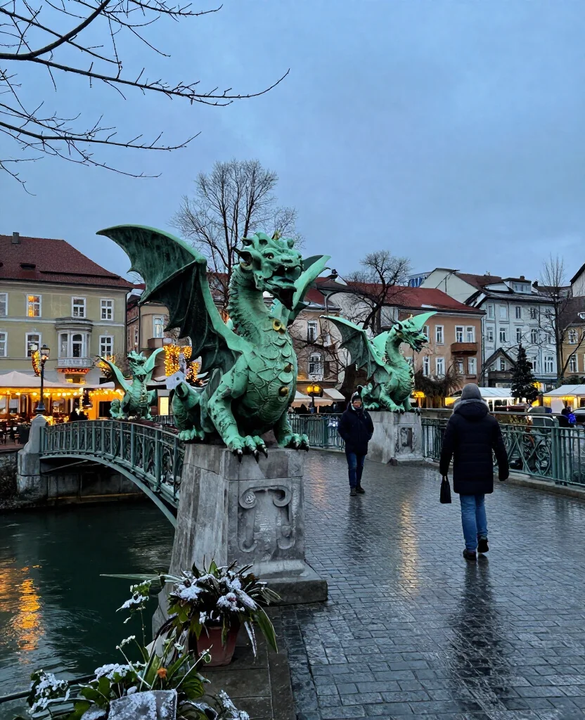 12 Best Places to Visit in Ljubljana in December for an Unforgettable Winter City Break 25 Places to Visit in Ljubljana in December 12 Best Places to Visit in Ljubljana in December for an Unforgettable Winter City Break - 5. Dragon Bridge for Ljubljana’s Most Playful Landmark 1