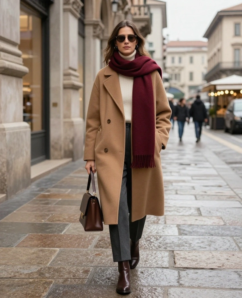 12-Piece Milan December Capsule Wardrobe That Creates 30+ Stylish Outfits (Pack Smarter!) 11 What to Wear in Milan in December 12-Piece Milan December Capsule Wardrobe That Creates 30+ Stylish Outfits (Pack Smarter!) - 3. Make the Wool Coat the Main Style Piece 1
