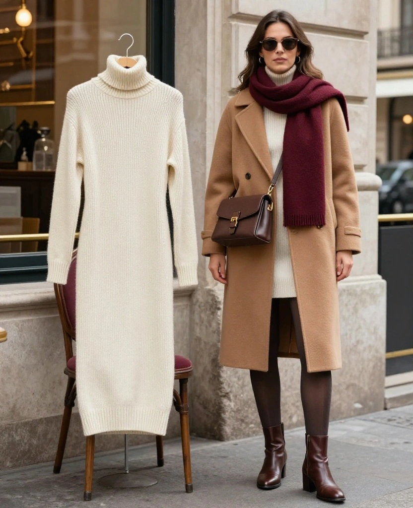 12-Piece Milan December Capsule Wardrobe That Creates 30+ Stylish Outfits (Pack Smarter!) 22 What to Wear in Milan in December 12-Piece Milan December Capsule Wardrobe That Creates 30+ Stylish Outfits (Pack Smarter!) - 6. Add One Midi Skirt and One Knit Dress for Variety 1