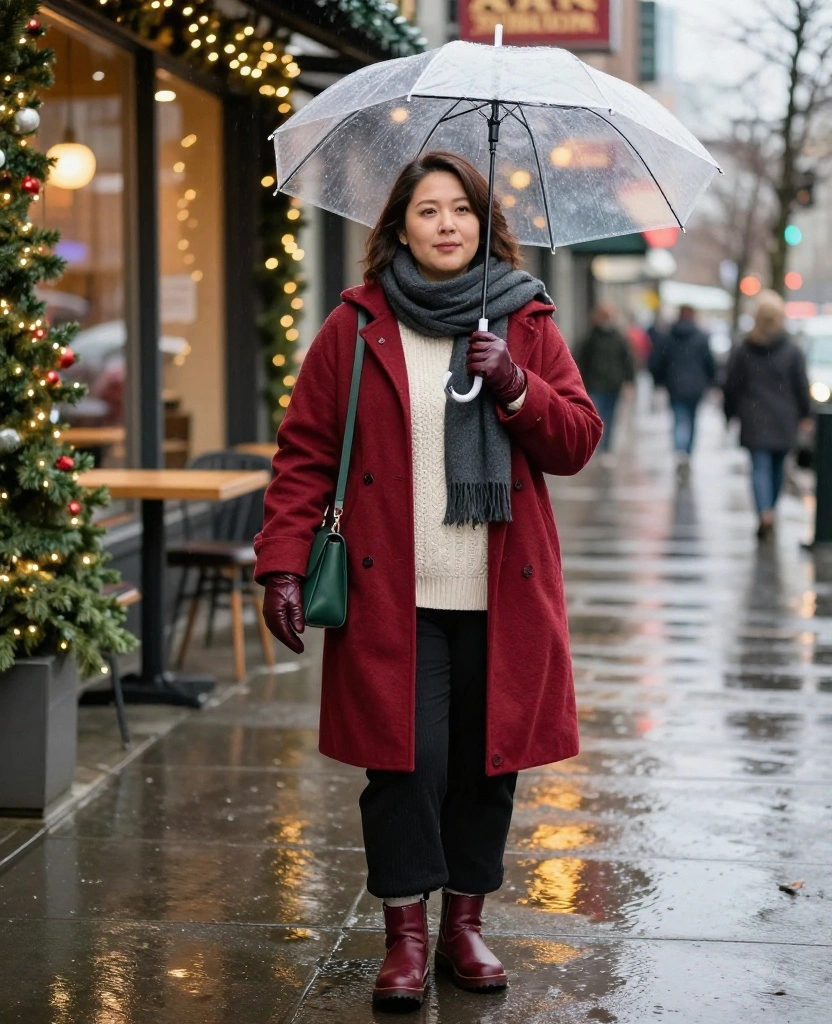 12 Vancouver Christmas Outfits That Feel Festive, Warm, and Totally Instagram-Worthy 80 What to Wear in Vancouver in December 12 Vancouver Christmas Outfits That Feel Festive, Warm, and Totally Instagram-Worthy - 12. Red Coat Energy with Simple Winter Basics 1