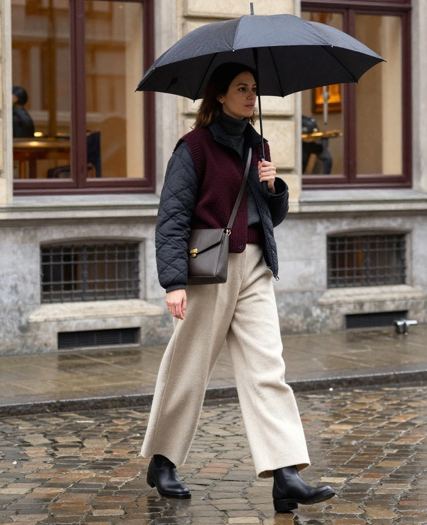 13 Brussels Winter Outfit Ideas That Go From Museum Hopping to Dinner Without a Full Change 22 What to Wear in Brussels in December 13 Brussels Winter Outfit Ideas That Go From Museum Hopping to Dinner Without a Full Change - 4. Wide-Leg Trousers With a Layered Turtleneck 1