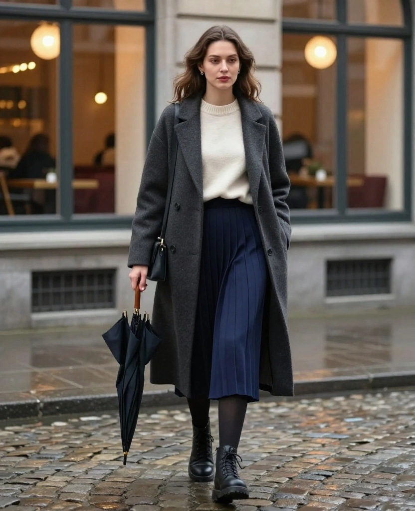 13 Brussels Winter Outfit Ideas That Go From Museum Hopping to Dinner Without a Full Change 36 What to Wear in Brussels in December 13 Brussels Winter Outfit Ideas That Go From Museum Hopping to Dinner Without a Full Change - 6. The Pleated Skirt, Opaque Tights, and Soft Sweater Mix 1