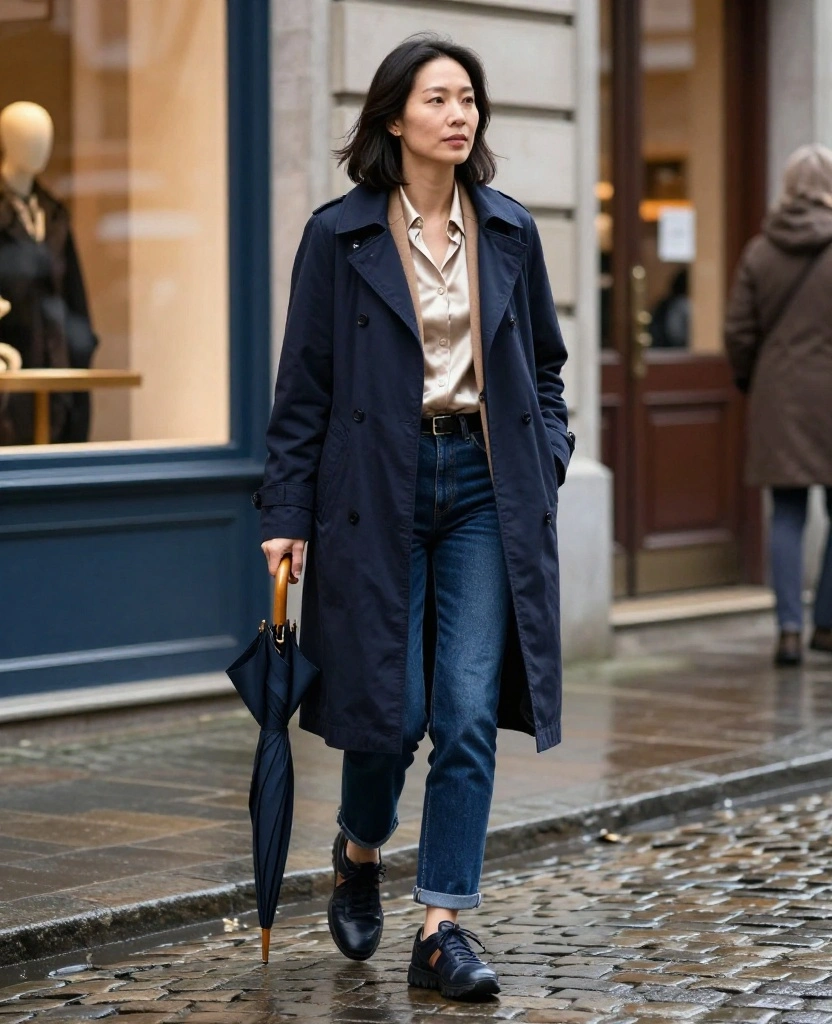 13 Brussels Winter Outfit Ideas That Go From Museum Hopping to Dinner Without a Full Change 45 What to Wear in Brussels in December 13 Brussels Winter Outfit Ideas That Go From Museum Hopping to Dinner Without a Full Change - 7. Dark Denim With a Satin-Look Blouse Under a Blazer 1
