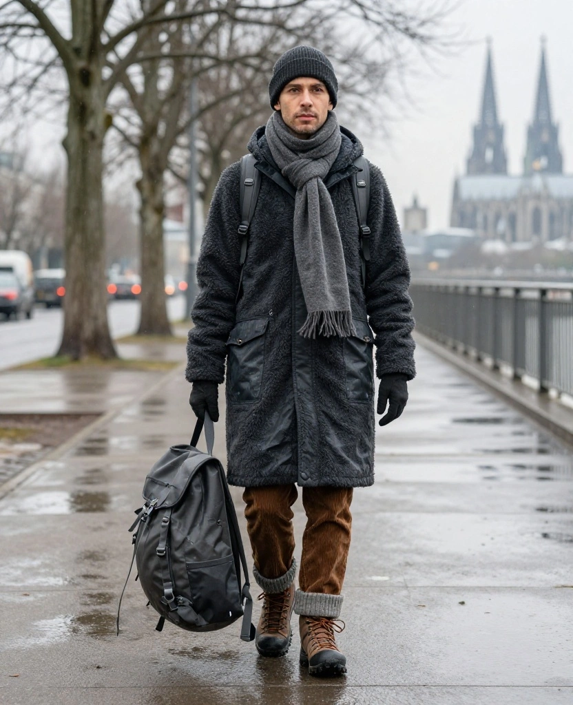 13 Cologne December Weather Outfits That Beat Rain, Wind, and Freezing Temperatures 78 What to Wear in Cologne in December 13 Cologne December Weather Outfits That Beat Rain, Wind, and Freezing Temperatures - 12. Riverside Fleece, Corduroy, and Hiking Boots 1