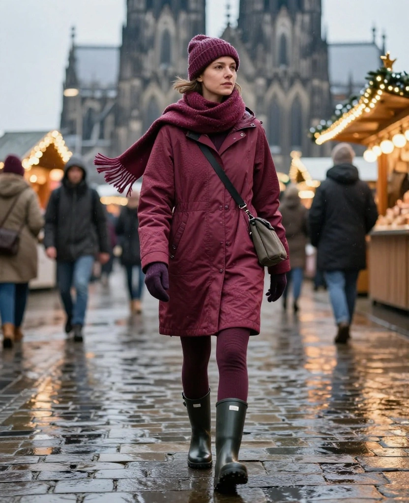 13 Cologne December Weather Outfits That Beat Rain, Wind, and Freezing Temperatures 85 What to Wear in Cologne in December 13 Cologne December Weather Outfits That Beat Rain, Wind, and Freezing Temperatures - 13. Cologne Christmas-Market Outfit with a Festive Layer 1