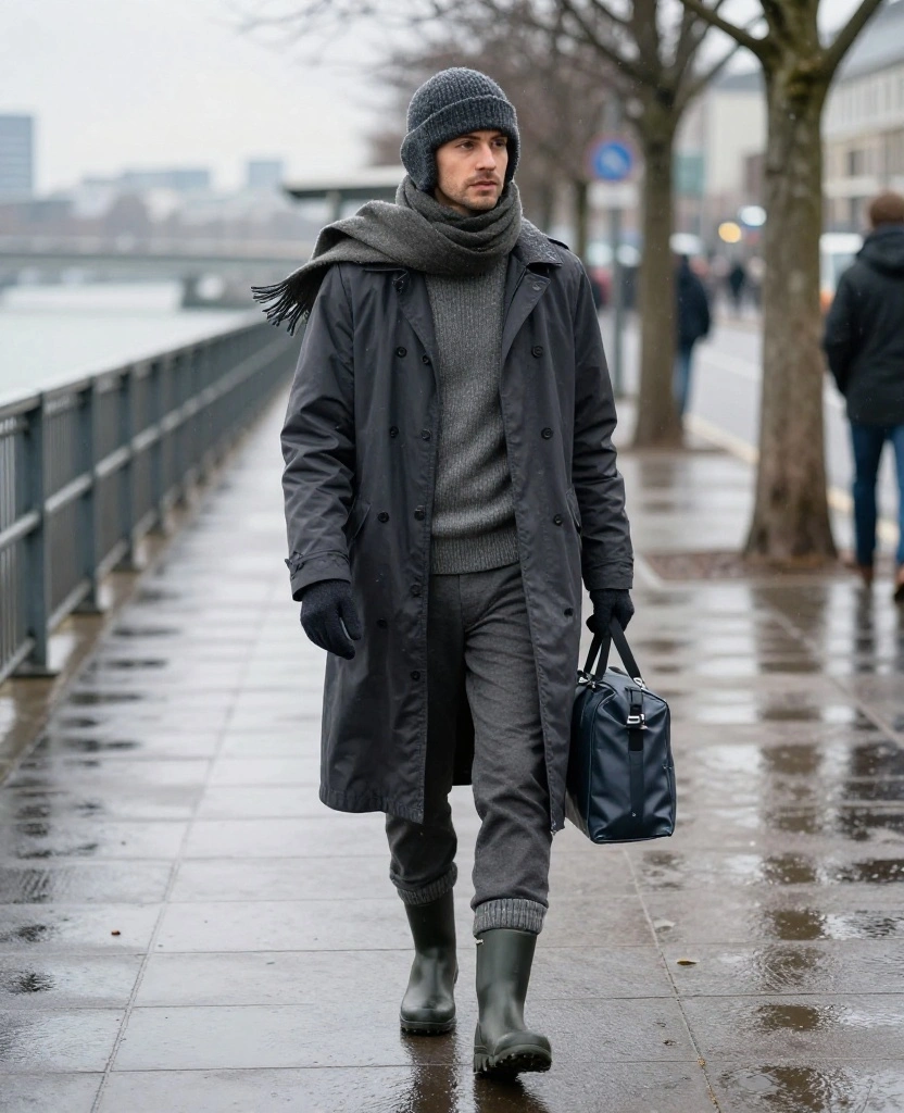 13 Cologne December Weather Outfits That Beat Rain, Wind, and Freezing Temperatures 34 What to Wear in Cologne in December 13 Cologne December Weather Outfits That Beat Rain, Wind, and Freezing Temperatures - 6. The Double-Knit Freeze-Day Layer Stack 1
