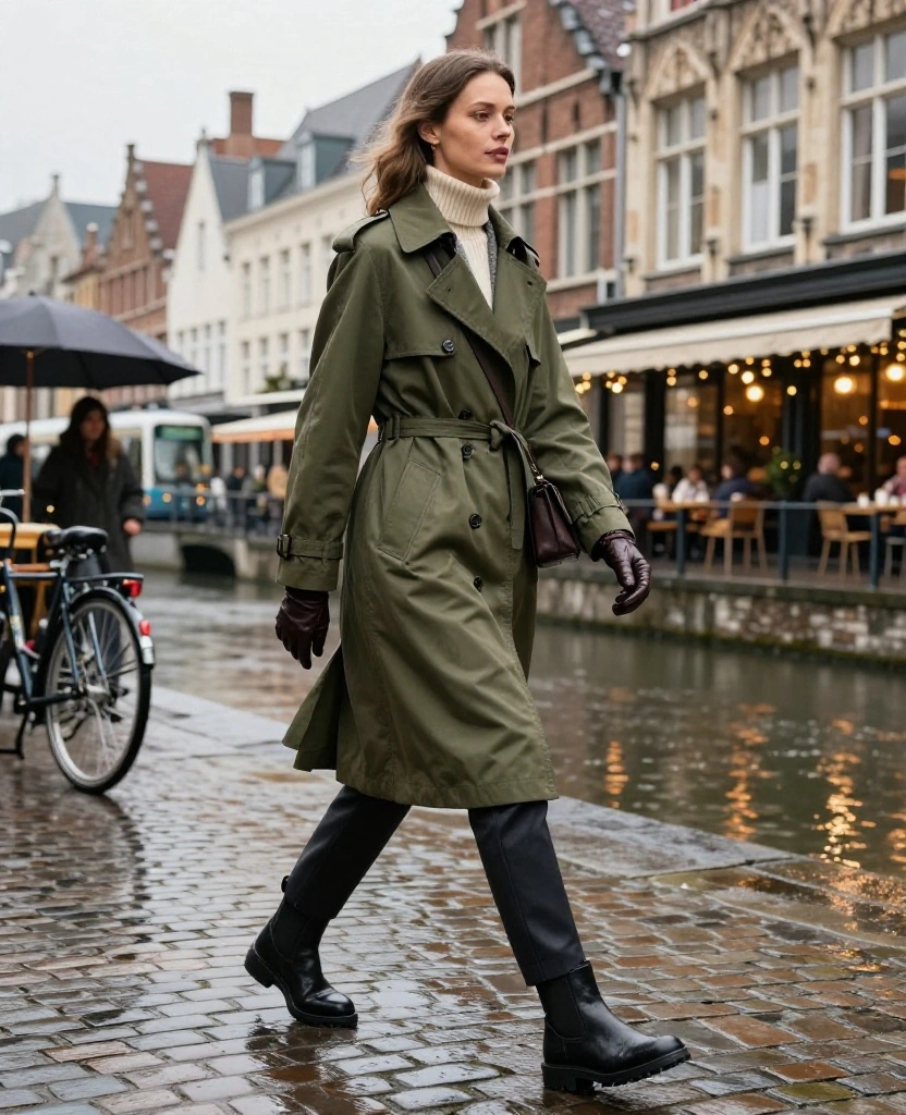 13 Ghent December Outfits Made for Rainy Streets, Cozy Cafés, and Picture-Perfect Travel Photos 1 what to wear in Ghent in December 13 Ghent December Outfits Made for Rainy Streets, Cozy Cafés, and Picture-Perfect Travel Photos - 1. The Polished Waterproof Trench and Merino Base 1