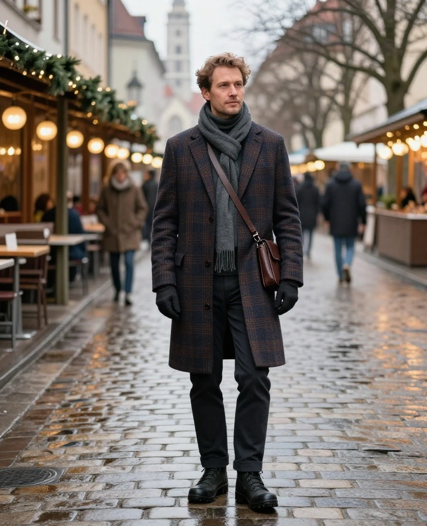 13 Munich December Travel Outfits That Take You from Sightseeing to Bavarian Dinner with Ease! 15 What to Wear in Munich in December 13 Munich December Travel Outfits That Take You from Sightseeing to Bavarian Dinner with Ease! - 3. The Plaid Blazer over a Thermal Base 1
