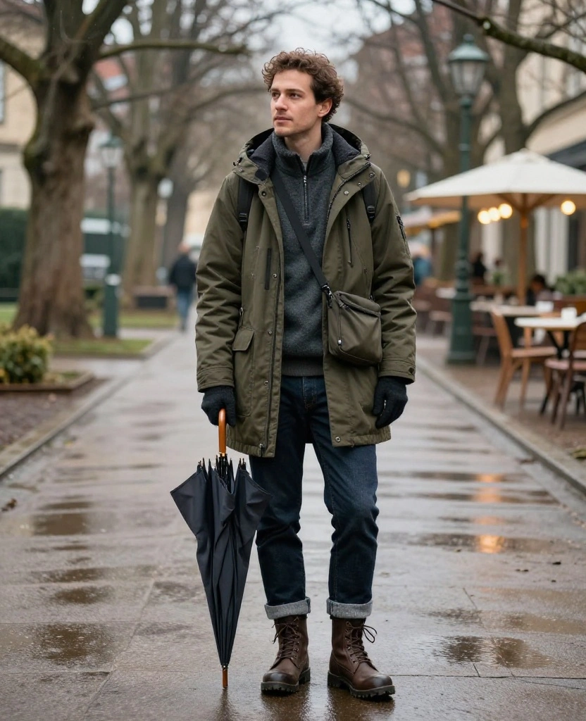 13 Munich December Travel Outfits That Take You from Sightseeing to Bavarian Dinner with Ease! 36 What to Wear in Munich in December 13 Munich December Travel Outfits That Take You from Sightseeing to Bavarian Dinner with Ease! - 6. The Waterproof Parka and Dark Denim Everyday Look 1