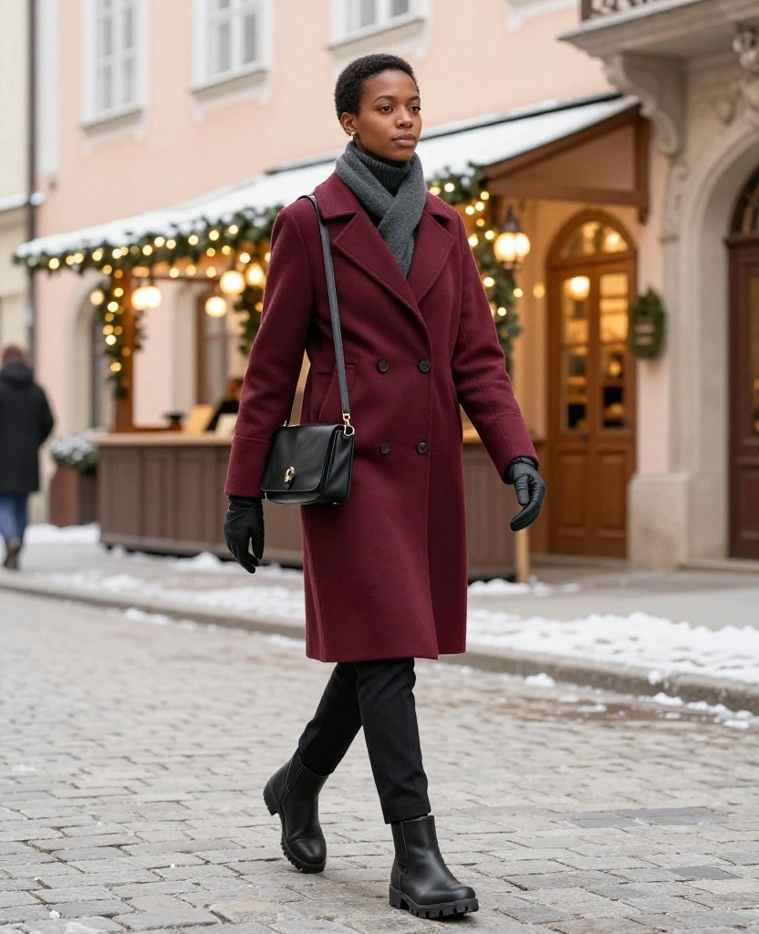 13 Salzburg December Outfits for Women That Look Effortlessly Stylish in Every Travel Photo 55 What to Wear in Salzburg in December 13 Salzburg December Outfits for Women That Look Effortlessly Stylish in Every Travel Photo - 9. A Petite-Friendly Short Coat and High-Waisted Layers 1