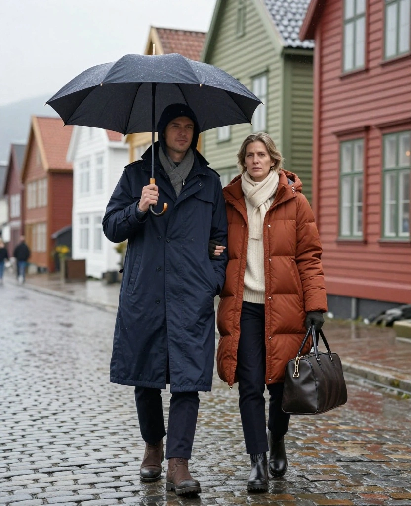 13 Stylish Bergen Winter Fashion Ideas That Prove Practical Layers Can Still Look Amazing 15 what to wear in Bergen in December 13 Stylish Bergen Winter Fashion Ideas That Prove Practical Layers Can Still Look Amazing - 3. Layer a Rainproof Trench Over a Compact Puffer 1