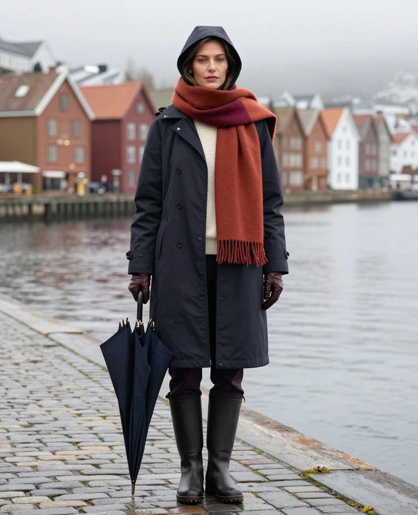 13 Stylish Bergen Winter Fashion Ideas That Prove Practical Layers Can Still Look Amazing 41 what to wear in Bergen in December 13 Stylish Bergen Winter Fashion Ideas That Prove Practical Layers Can Still Look Amazing - 7. Use a Big Wool Scarf as the Outfit’s Color Anchor 1