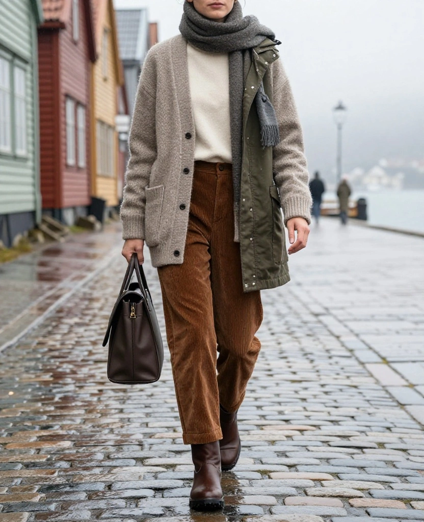 13 Stylish Bergen Winter Fashion Ideas That Prove Practical Layers Can Still Look Amazing 53 what to wear in Bergen in December 13 Stylish Bergen Winter Fashion Ideas That Prove Practical Layers Can Still Look Amazing - 9. Add Soft Corduroy for Texture Without Losing Comfort 1