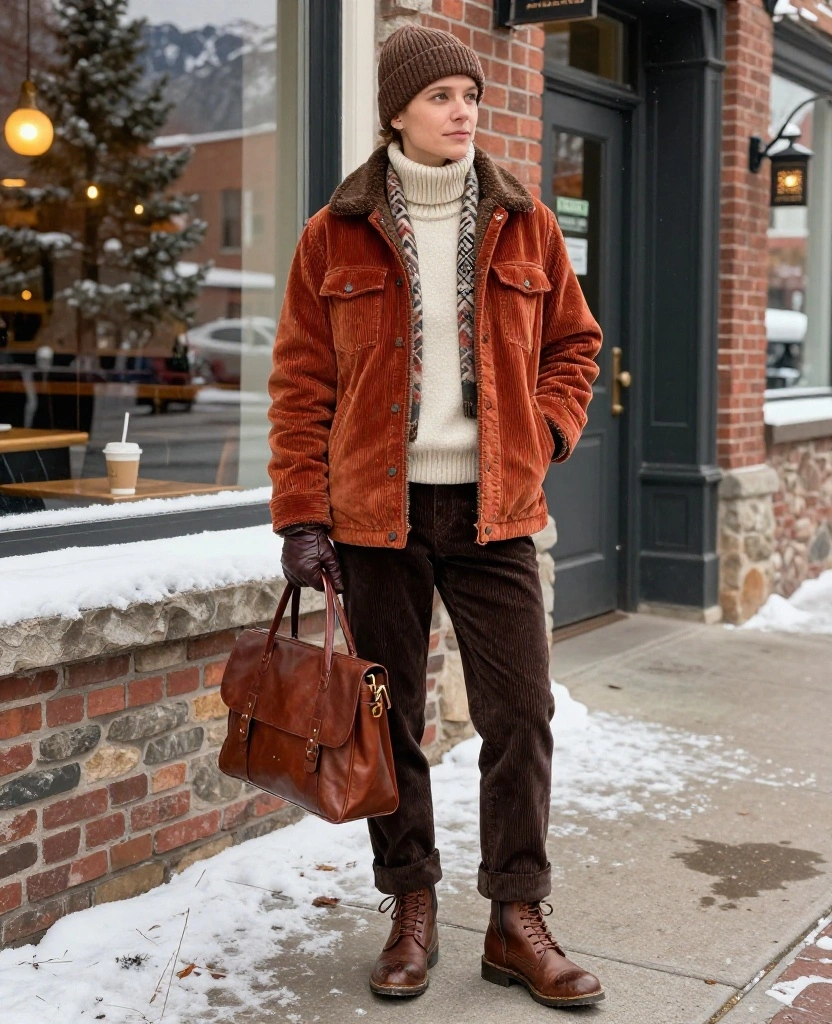 13 Stylish Boulder December Outfits That Prove Warm Clothes Can Still Look Amazing! 71 What to Wear in Boulder in December 13 Stylish Boulder December Outfits That Prove Warm Clothes Can Still Look Amazing! - 11. The Retro Corduroy and Sherpa-Lined Coat Mix 1