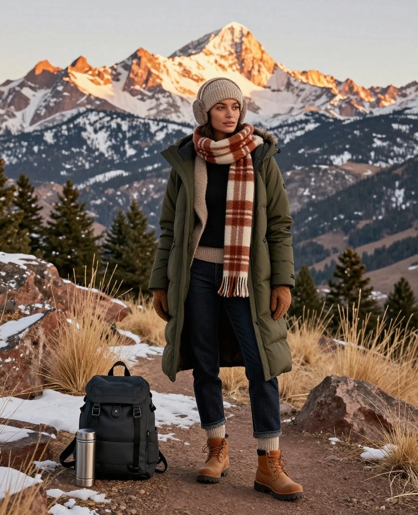 13 Stylish Boulder December Outfits That Prove Warm Clothes Can Still Look Amazing! 85 What to Wear in Boulder in December 13 Stylish Boulder December Outfits That Prove Warm Clothes Can Still Look Amazing! - 13. The Sunset Flatirons Look With a Statement Scarf 1