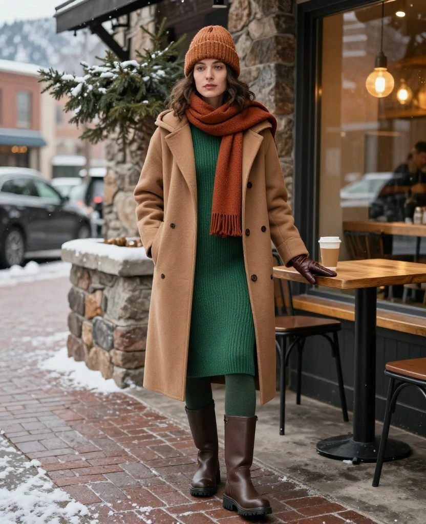 13 Stylish Boulder December Outfits That Prove Warm Clothes Can Still Look Amazing! 55 What to Wear in Boulder in December 13 Stylish Boulder December Outfits That Prove Warm Clothes Can Still Look Amazing! - 9. The Sweater Dress With Thermal Tights and Rugged Boots 1