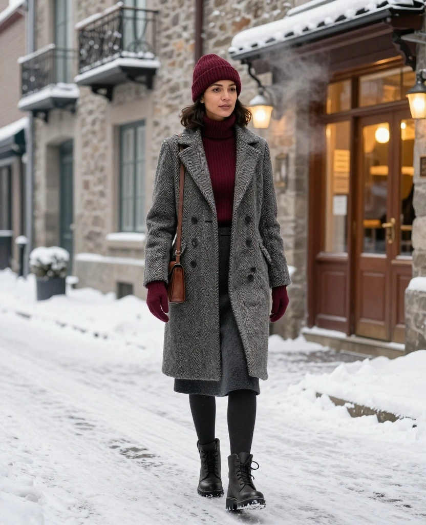 13 Women’s Winter Outfits for Québec City That Prove Warm Doesn’t Have to Mean Bulky 66 What to Wear in Québec City in December 13 Women’s Winter Outfits for Québec City That Prove Warm Doesn’t Have to Mean Bulky - 10. The Vintage-Inspired Coat with a Modern Winter Base 1